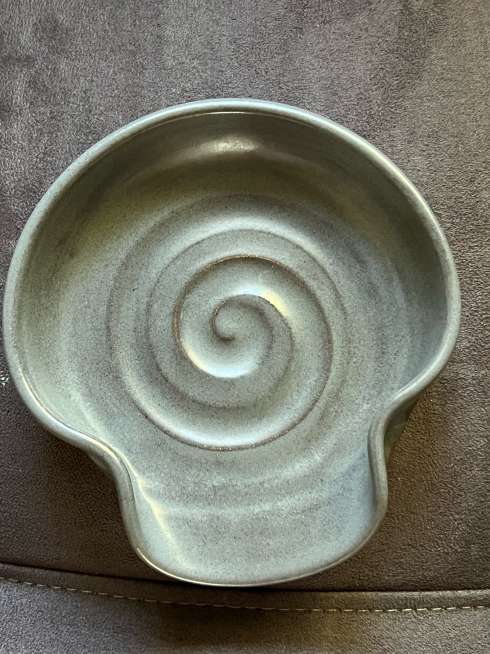 Handmade Spiral Ceramic Dish in grey